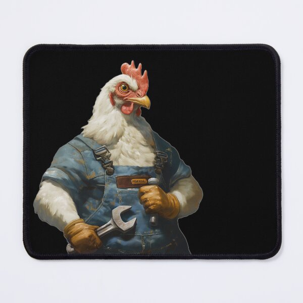 Item preview, Chicken mechanic in blue overalls III designed and sold by Wiesława Smolińska.