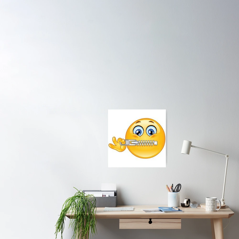 Zip it Be Quiet Emoji | Metal Print