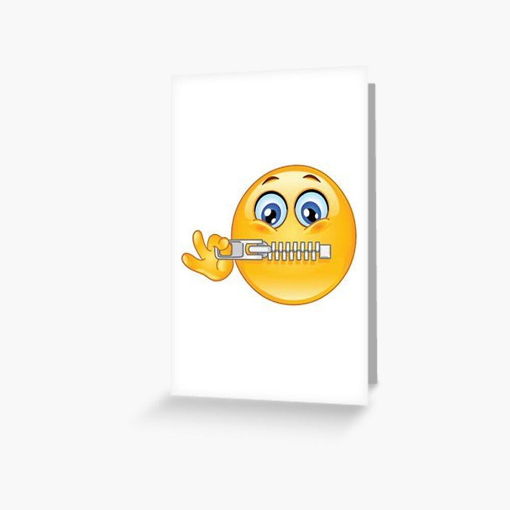 Zip it Be Quiet Emoji Greeting Card