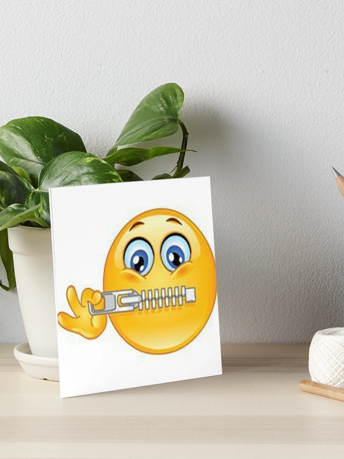 Zip it Be Quiet Emoji | Greeting Card