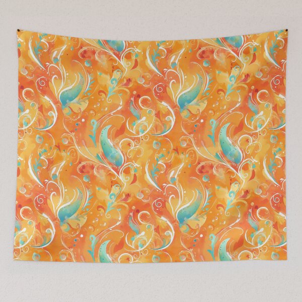 Item preview, Orange Bohemian Paisley | Seamless designed and sold by Unrooted.