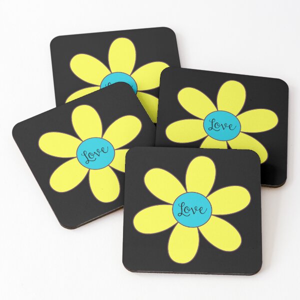 Item preview, Sixties style daisy with love Blue and Yellow designed and sold by Fionamyles.