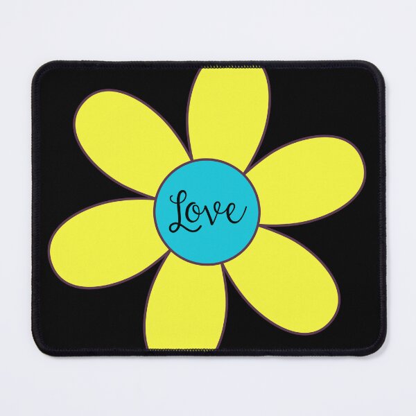 Item preview, Sixties style daisy with love Blue and Yellow designed and sold by Fionamyles.