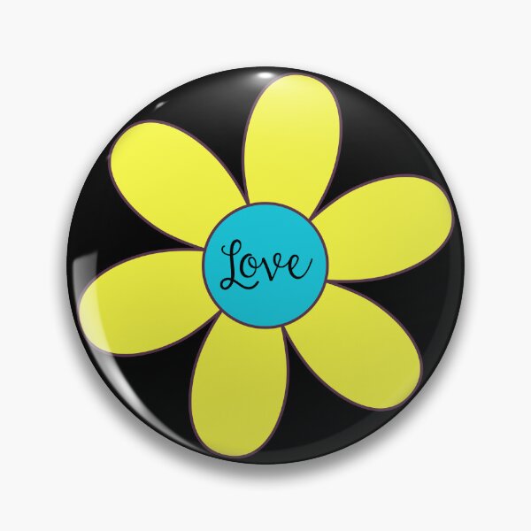 Item preview, Sixties style daisy with love Blue and Yellow designed and sold by Fionamyles.