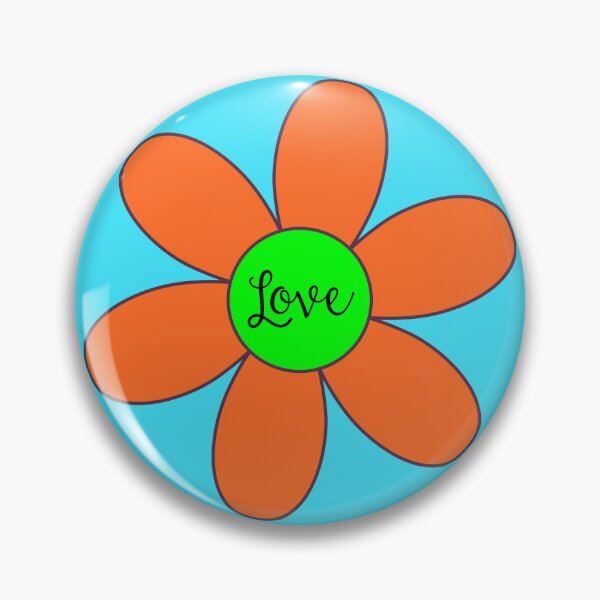 Item preview, Sixties style daisy with love orange and green designed and sold by Fionamyles.