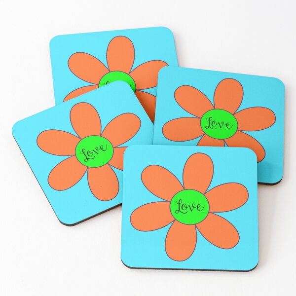 Item preview, Sixties style daisy with love orange and green designed and sold by Fionamyles.