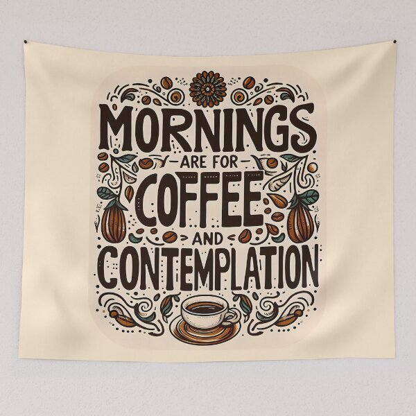 Item preview, Mornings are for Coffee and Contemplation, typography designed and sold by maxmaj.