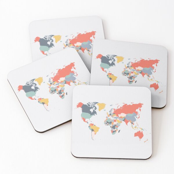 Item preview, World Map in Happy Colors designed and sold by UrbanEpiphany.