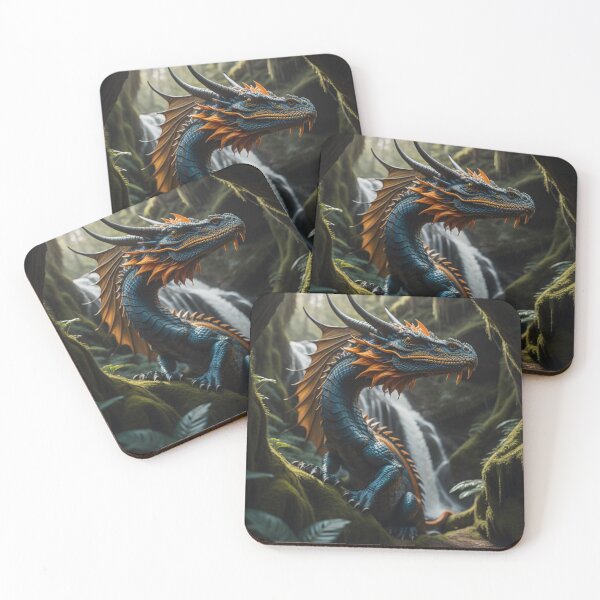 Item preview, Enchanted Blue & Orange Dragon Mystical Forest Lair designed and sold by EnchantedVista.