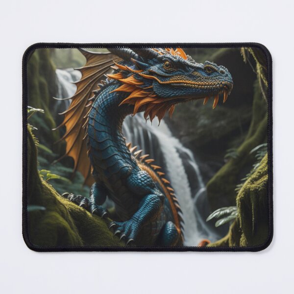 Item preview, Enchanted Blue & Orange Dragon Mystical Forest Lair designed and sold by EnchantedVista.
