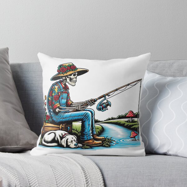 Item preview, Country Skeleton Fishing by the Water Side designed and sold by HippieFarms11.