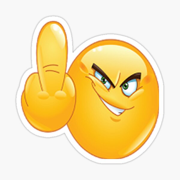 Mittelfinger lustiger Blick Emoji Sticker