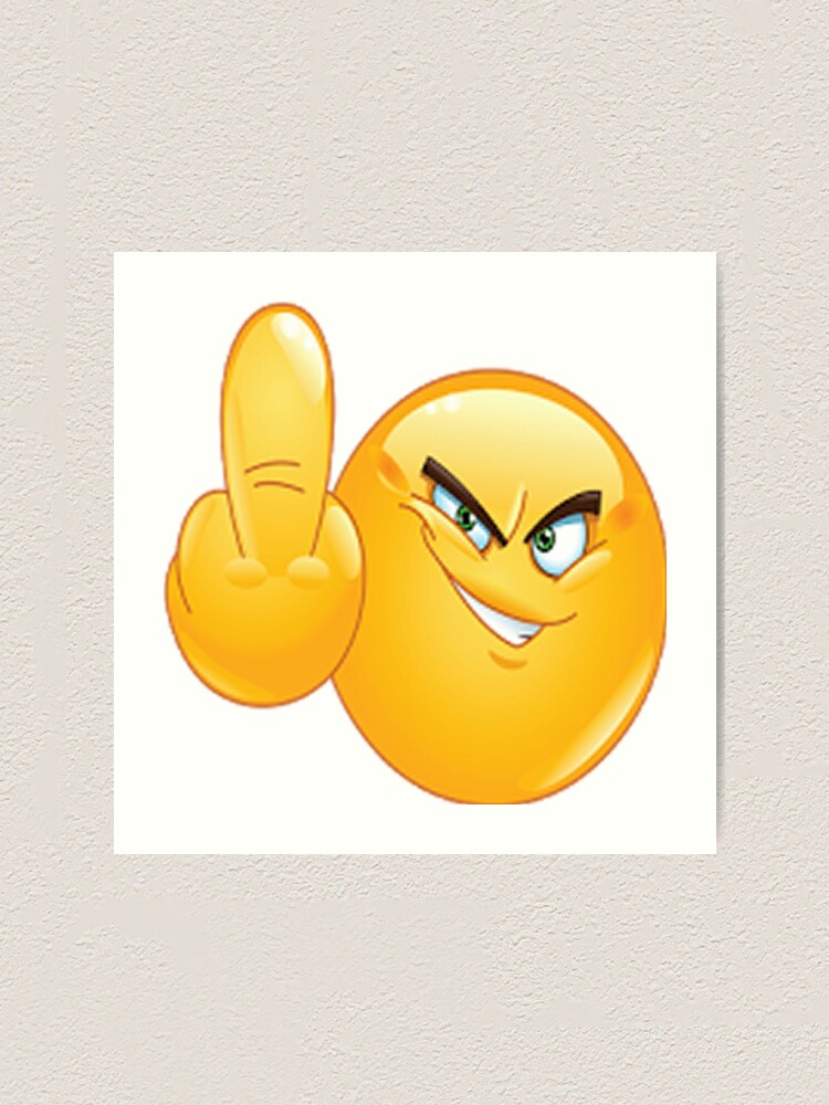 "Middle Finger Funny Stare Emoji" Art Print by Staytrendy | Redbubble