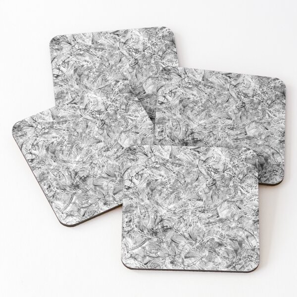 Item preview, Black White Scribble Splatter Abstract Painting designed and sold by Juleez.