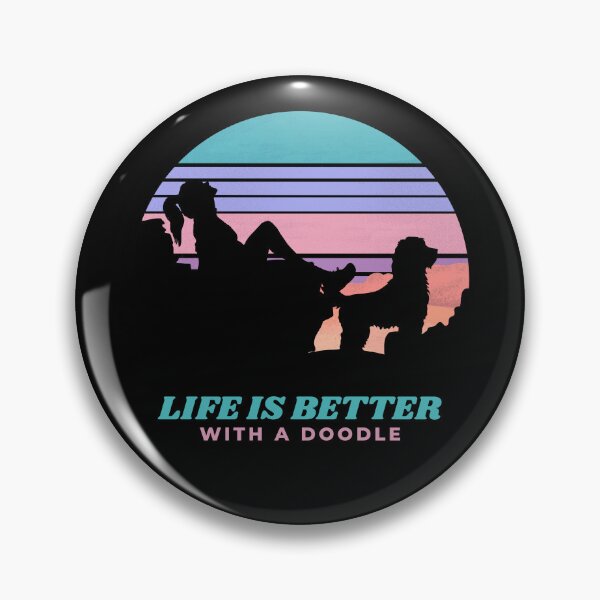 Item preview, Womens Life Is Better With A Doodle Pink Sunset Gift designed and sold by Guarddogdrive.