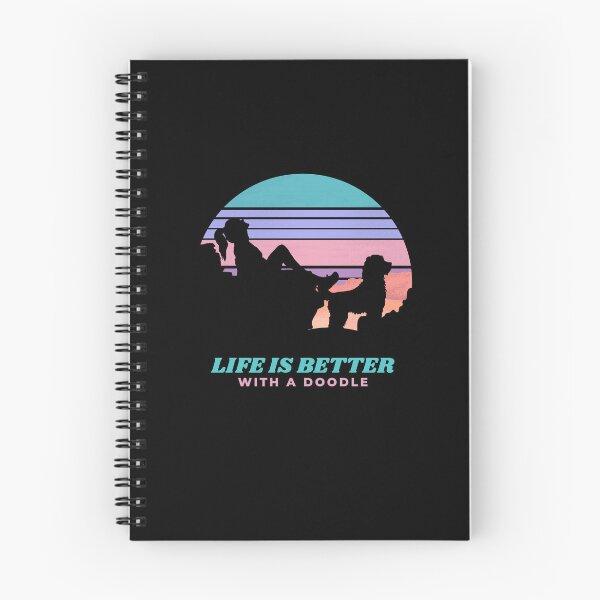 Item preview, Womens Life Is Better With A Doodle Pink Sunset Gift designed and sold by Guarddogdrive.
