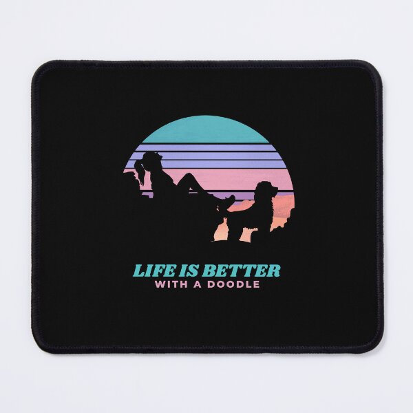 Item preview, Womens Life Is Better With A Doodle Pink Sunset Gift designed and sold by Guarddogdrive.