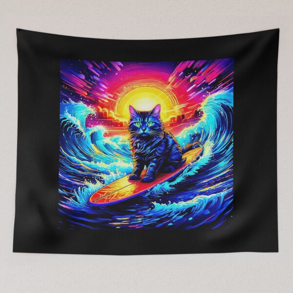 Item preview, Cat Surf Sunrise designed and sold by Kingcls.