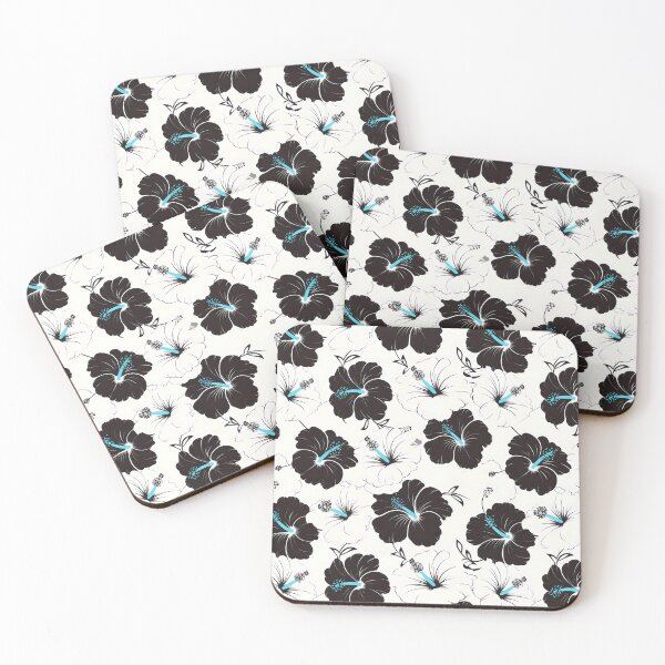 Item preview, Elegant Monochrome Hibiscus Pattern designed and sold by VoyteksDesigns.