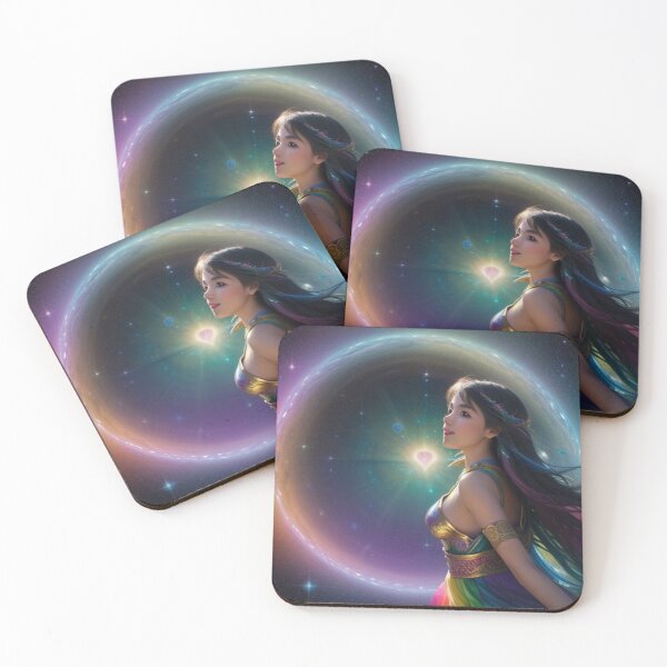 Item preview, Enchanting Rainbow Girl In Space Mystical Sphere Colored Stars designed and sold by EnchantedVista.