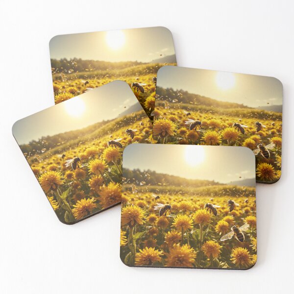 Item preview, Beautiful Honey Moon Bees Collecting pollen at sunset designed and sold by SassyArtistry.