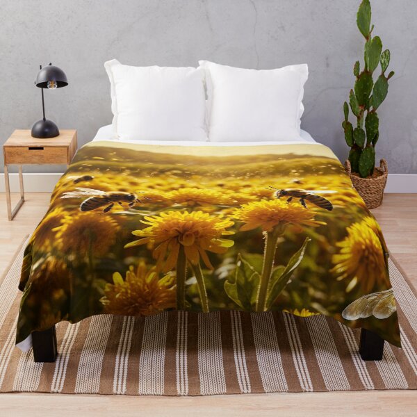 Item preview, Beautiful Honey Moon Bees Collecting pollen at sunset designed and sold by SassyArtistry.