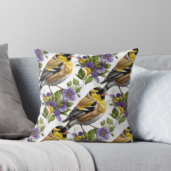 Item preview, Goldfinch Surrounded By Common Violet Flowers Pattern 3 designed and sold by taiche.
