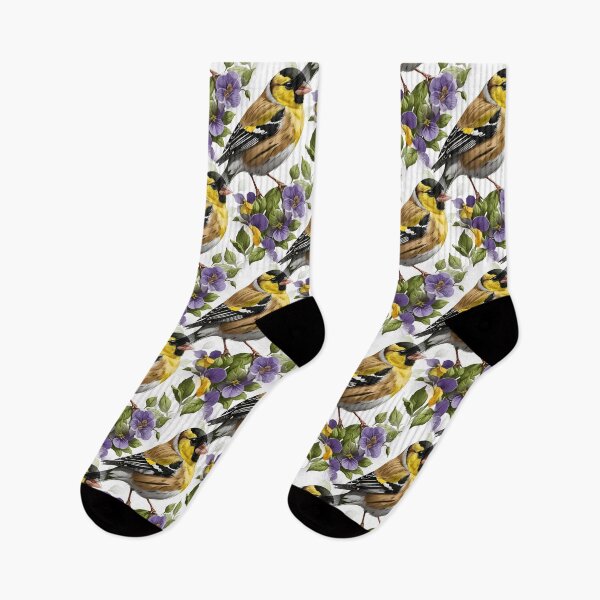 Item preview, Goldfinch Surrounded By Common Violet Flowers Pattern 3 designed and sold by taiche.