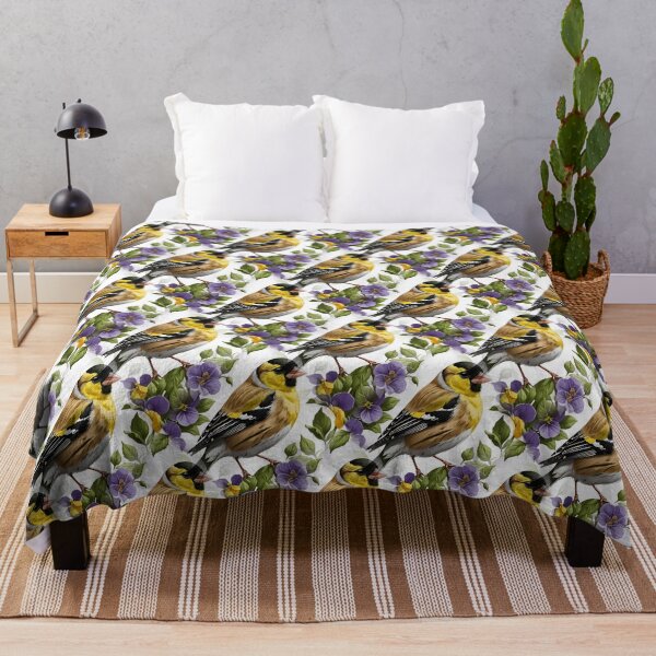 Item preview, Goldfinch Surrounded By Common Violet Flowers Pattern 3 designed and sold by taiche.