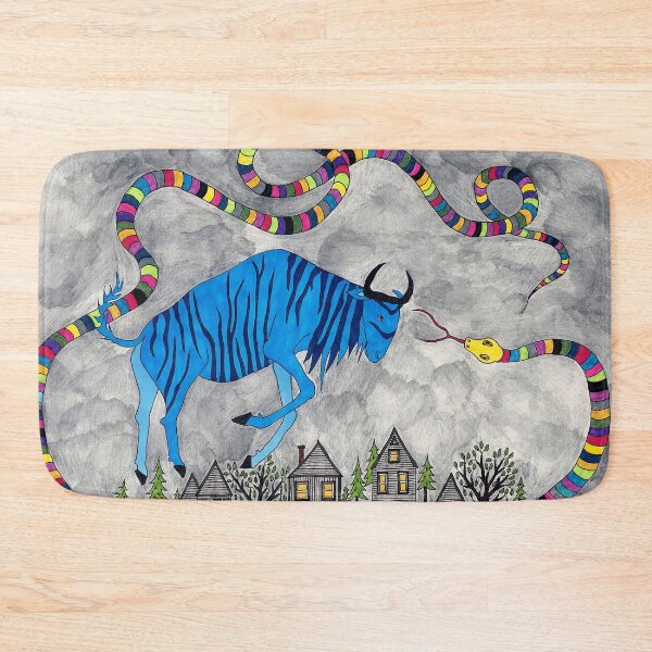 Item preview, Wildebeest & Snake Over Village  designed and sold by KakiDimock.