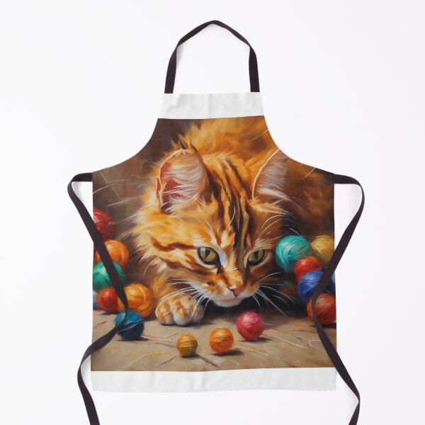 Item preview, Cute marmalade cat playing with balls of wool designed and sold by Island Art Studios.