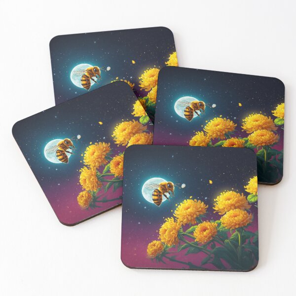 Item preview, Bee Collecting Honey Moon Art designed and sold by SassyArtistry.