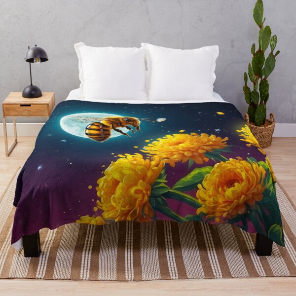 Item preview, Bee Collecting Honey Moon Art designed and sold by SassyArtistry.