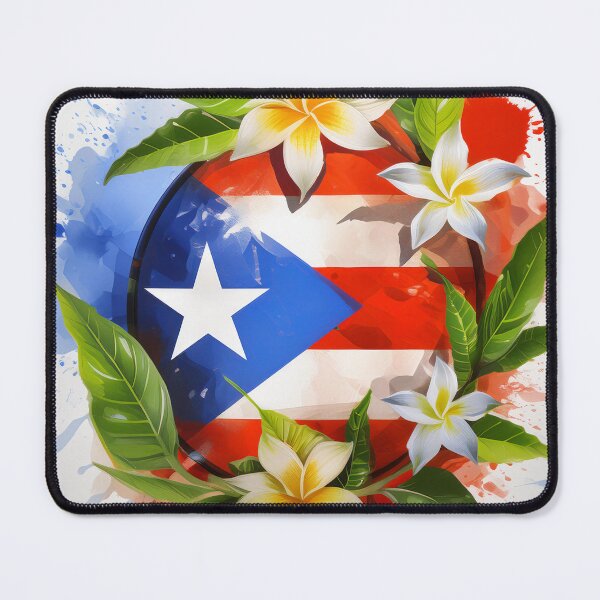 Item preview, Puerto Rico Flag and Flowers designed and sold by Liomal.