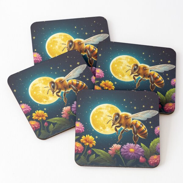Item preview, Honey Moon Bee Collecting Honey At Moon Flowers designed and sold by SassyArtistry.