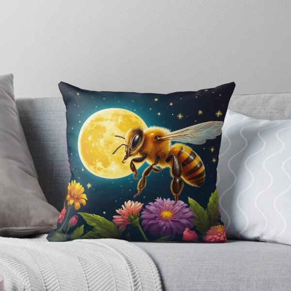 Item preview, Honey Moon Bee Collecting Honey At Moon Flowers designed and sold by SassyArtistry.
