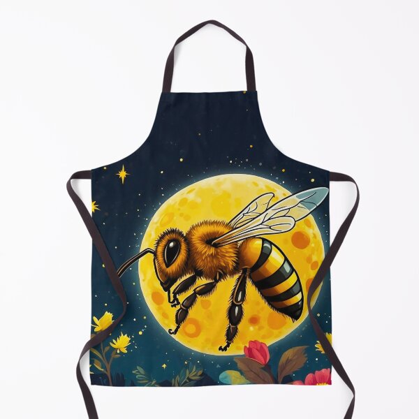 Item preview, Honey Moon Bee Collecting Honey At Pink Flowers designed and sold by SassyArtistry.