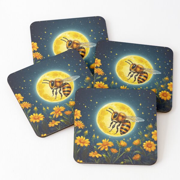 Item preview, Honey Bee Moon Collecting Honey At Orange Flowers designed and sold by SassyArtistry.
