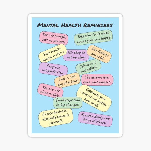 Item preview, Mental Health Reminders Artwork designed and sold by kakarikihill.