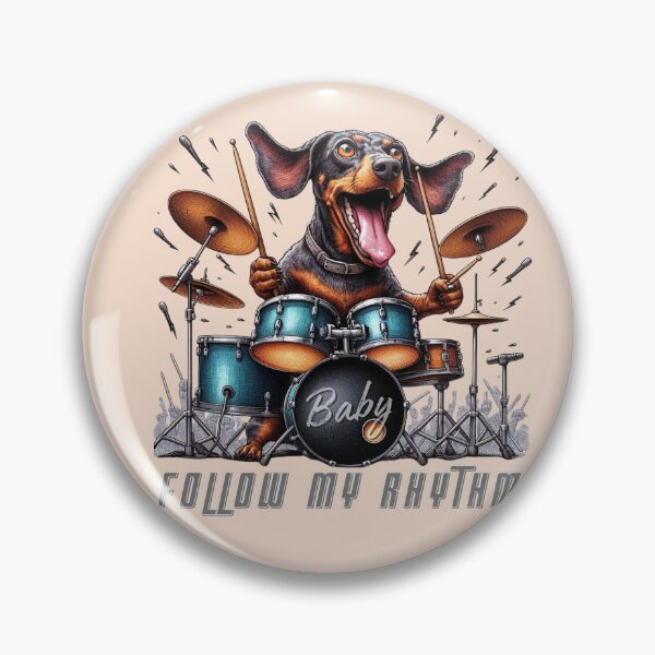 Item preview,  Dachshund drummer at concert. "Follow my rhythm baby" designed and sold by Sublime Infinito.