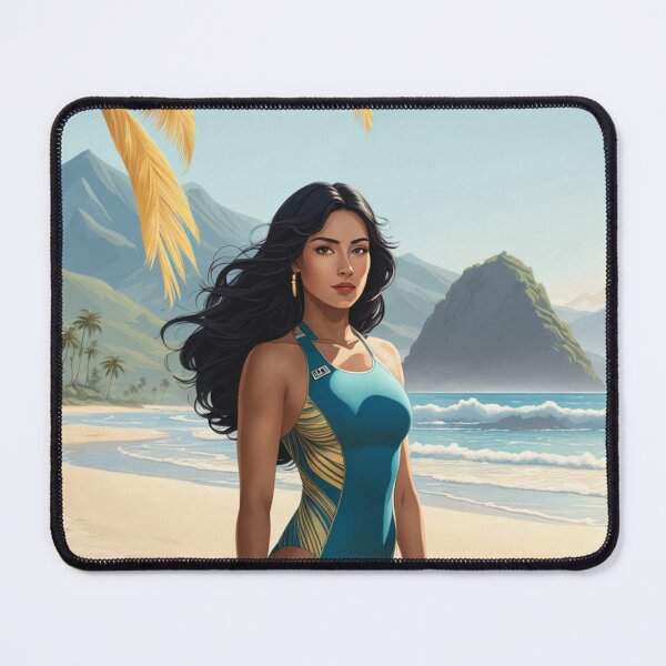 Item preview, Beautiful Mexican Woman in a Swimmer's Outfit on a Paradisiacal Beach designed and sold by XN-Art-Design.
