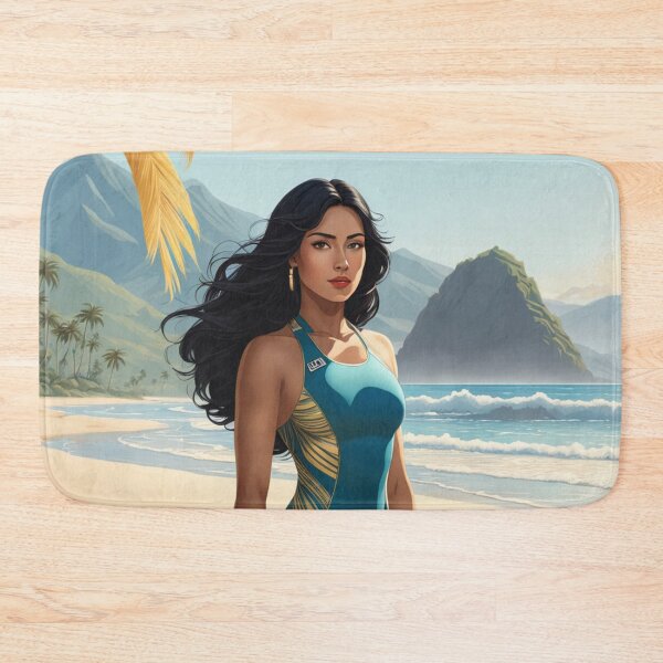 Item preview, Beautiful Mexican Woman in a Swimmer's Outfit on a Paradisiacal Beach designed and sold by XN-Art-Design.