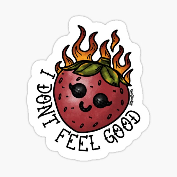 Item preview, “I Don’t Feel Good” Flash Tattoo designed and sold by IntrepidBeans.