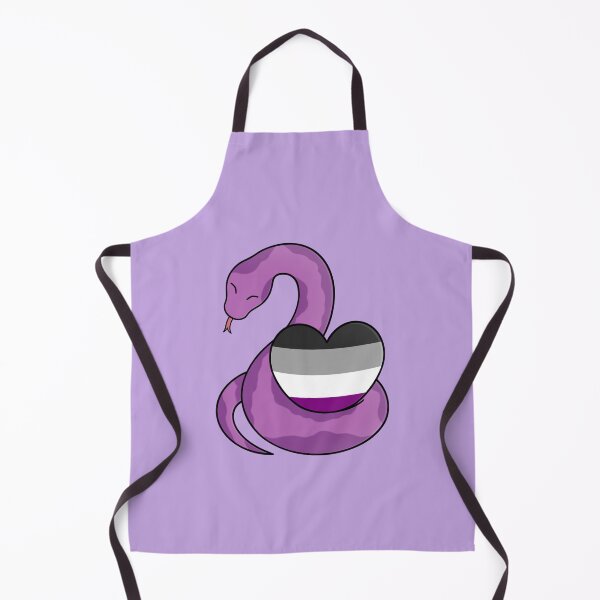 Item preview, Cute Happy Purple Snake Holding an Asexual Flag Heart designed and sold by AroAxel.