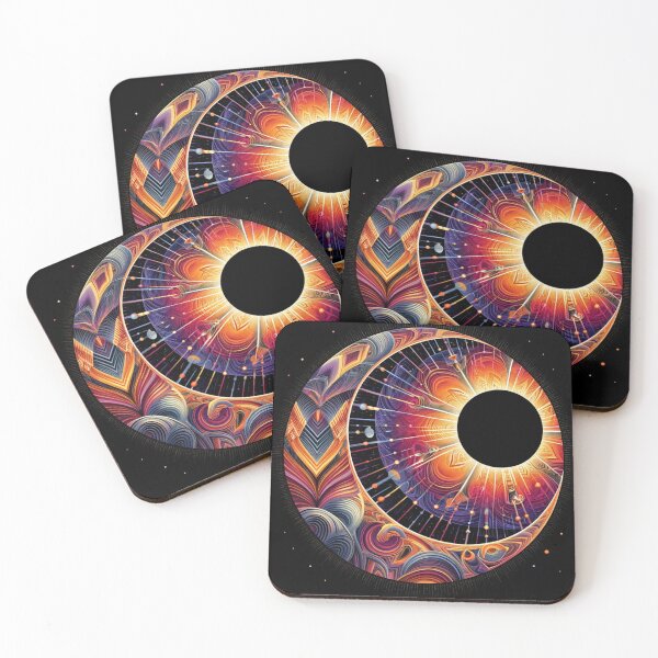 Item preview, Colorful Eclipse Optical Illusion designed and sold by ArtemisDesignAI.