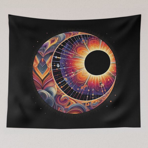 Item preview, Colorful Eclipse Optical Illusion designed and sold by ArtemisDesignAI.