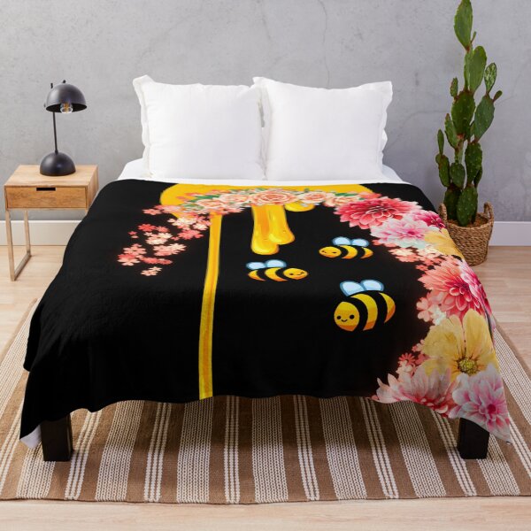 Item preview, Honey Moon Bees With Pink Flowers designed and sold by SassyArtistry.