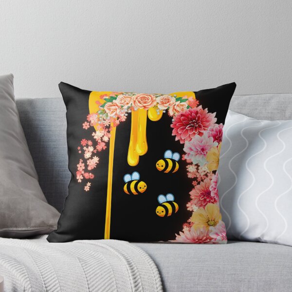 Item preview, Honey Moon Bees With Pink Flowers designed and sold by SassyArtistry.