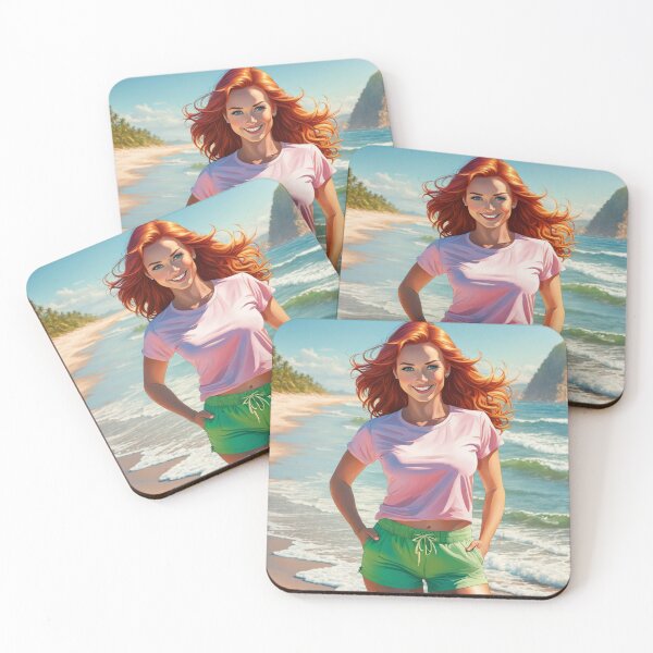 Item preview, Beautiful Russian Woman Smiling on a Paradise Beach designed and sold by XN-Art-Design.