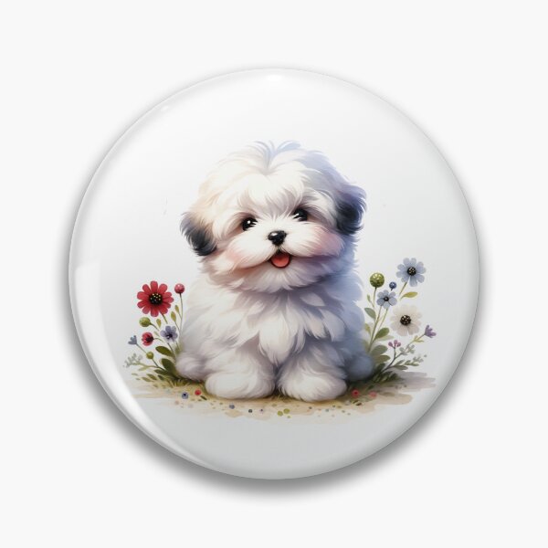 Item preview, Coton De Tulear Puppy Floral designed and sold by TheAnimalZ00.